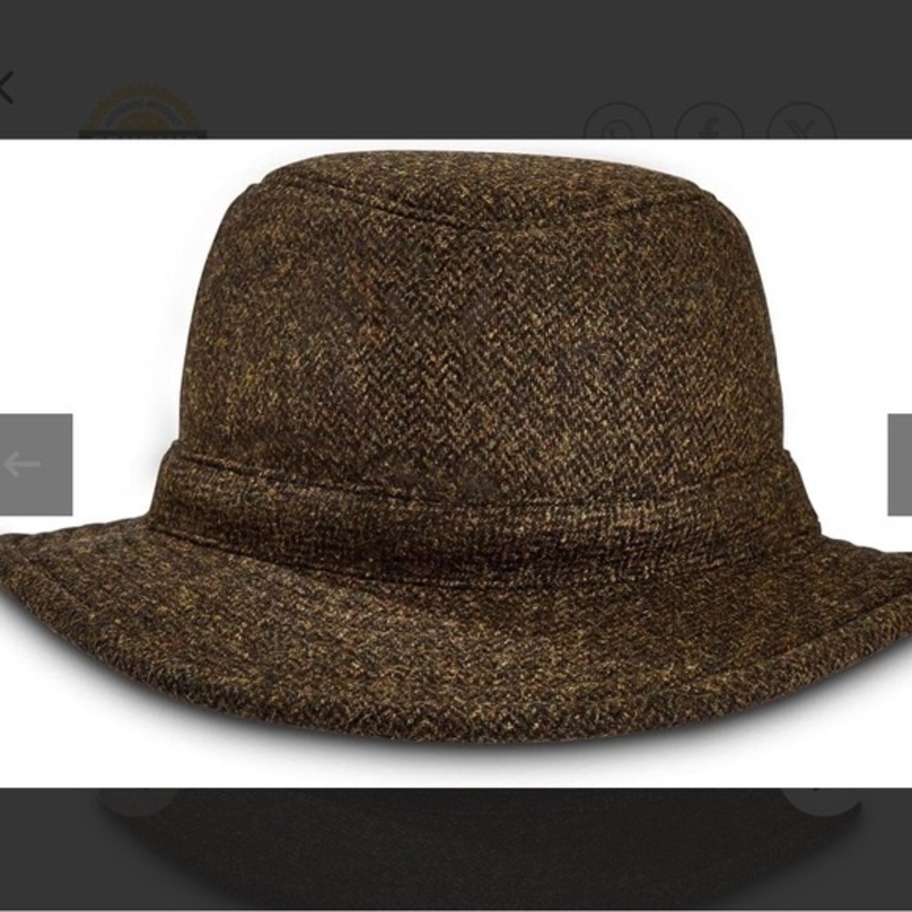The Tilley Winter Hat Tuckaway Ear Flaps Earlap Wool Tweed Endurables Size 7 3/4